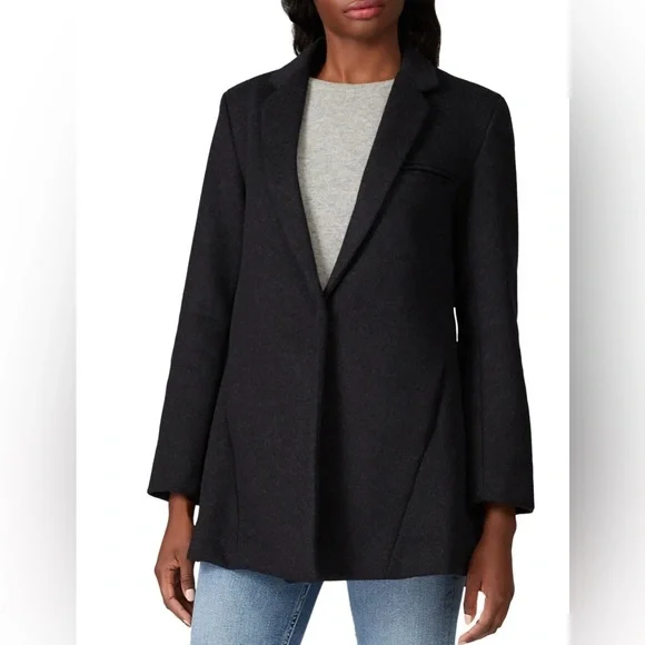 Co $1295 Wool Charcoal Gray Italian Coat Jacket Blazer Fall Luxury‎ City - Picture 13 of 15